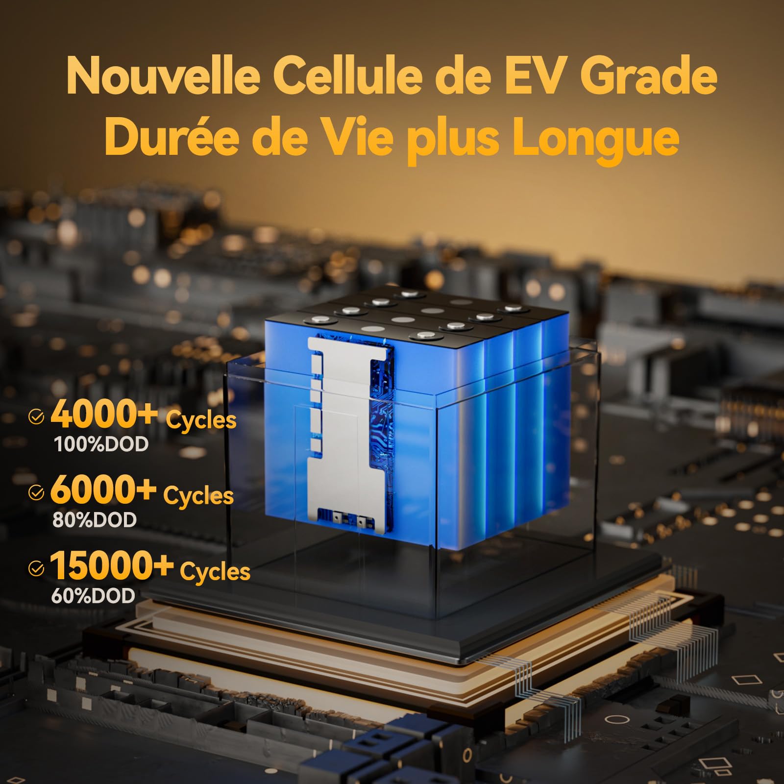 Power Queen Batterie 12V 50Ah LiFePO4, Rechargeable Batterie avec 50A Protection BMS et 4000-15000 Cycles Profonds, sans Entretien Parfait pour Camping-Car, Système Solaire, E-Scootern