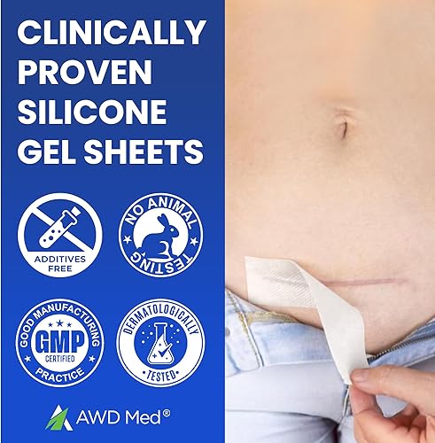 Miniatura 6 de AWD - Hojas de silicona para cicatrices para eliminación de cicatrices, cinta de silicona extra gruesa de 0.020 in para cicatrices quirúrgicas,