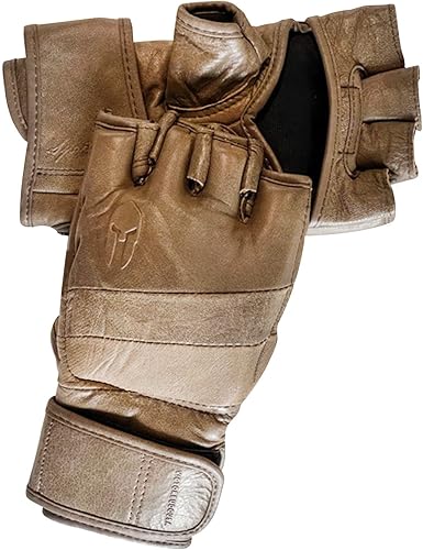 Miniatura 3 de Victorbudo USA MMA Gloves Grappling Sparring Maya Hide Leather Boxing Gloves Muay Thai Martial Arts Training Half Finger Adjustable Kickboxing Gloves