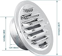 Vista 3 de Uenhoy 2 piezas de ventilación de aire de acero inoxidable de 4 pulgadas redondas Soffit rejilla cubierta de rejilla de ventilación de pared