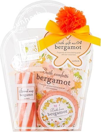 Amazon サンハーブ バスギフト No 04 ベルガモット 石けん バスフィズ バスコンフェッティバッグ Sunherb サンハーブ 固形せっけん 通販