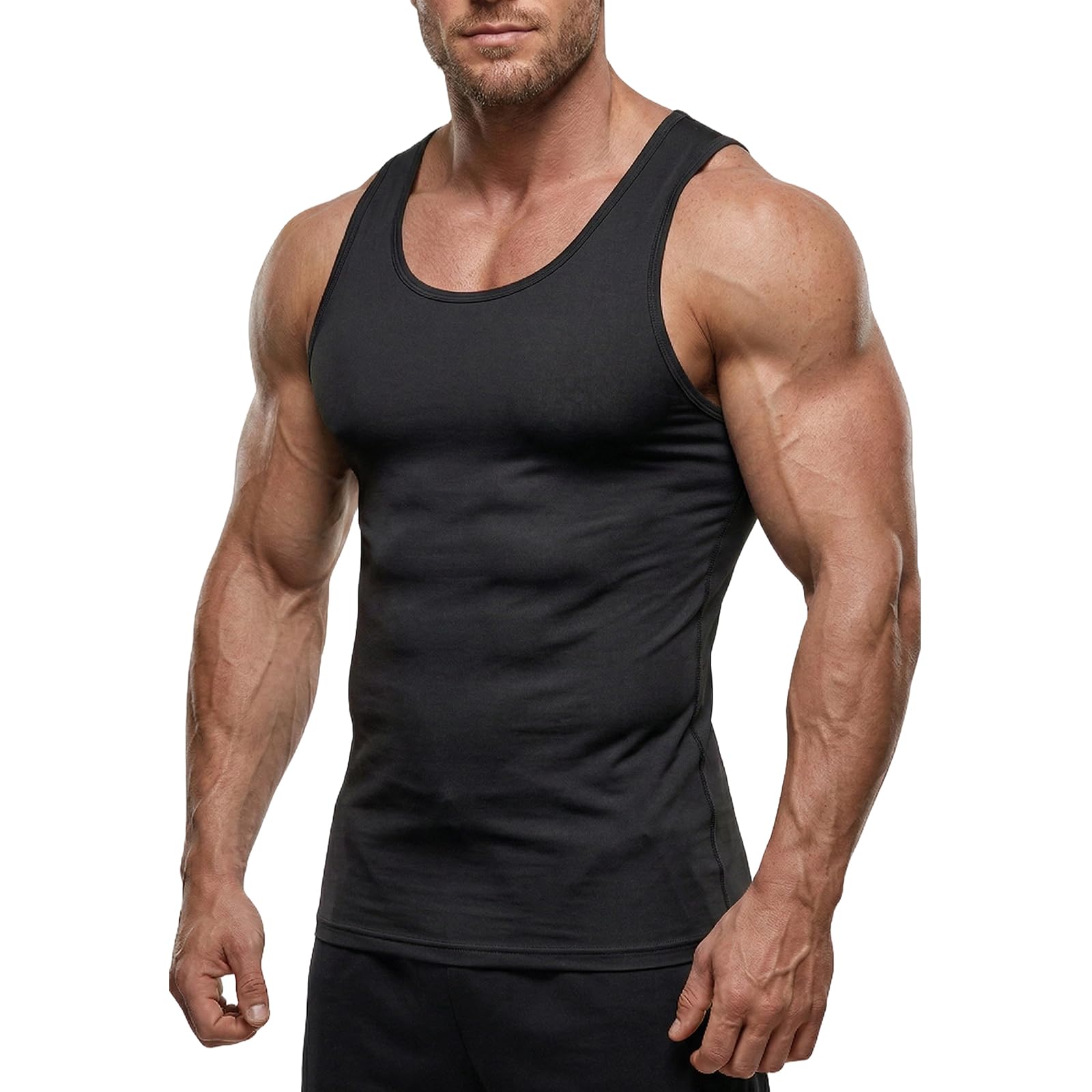 HYCOPROT 1 Or 3 Pack Débardeur de Compression pour Hommes, T-Shirt sans Manches Respirant, Maillot de Corps à Séchage Rapide