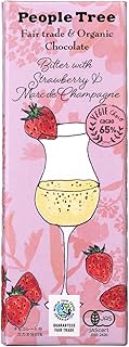 People Tree (ピープルツリー):フェアトレード・オーガニック板チョコレート ※フェアリーチェオリジナルメッセージカード付き (【ベジ】ビター・ウィズ ストロベリー&マール・ド・シャンパーニュ)