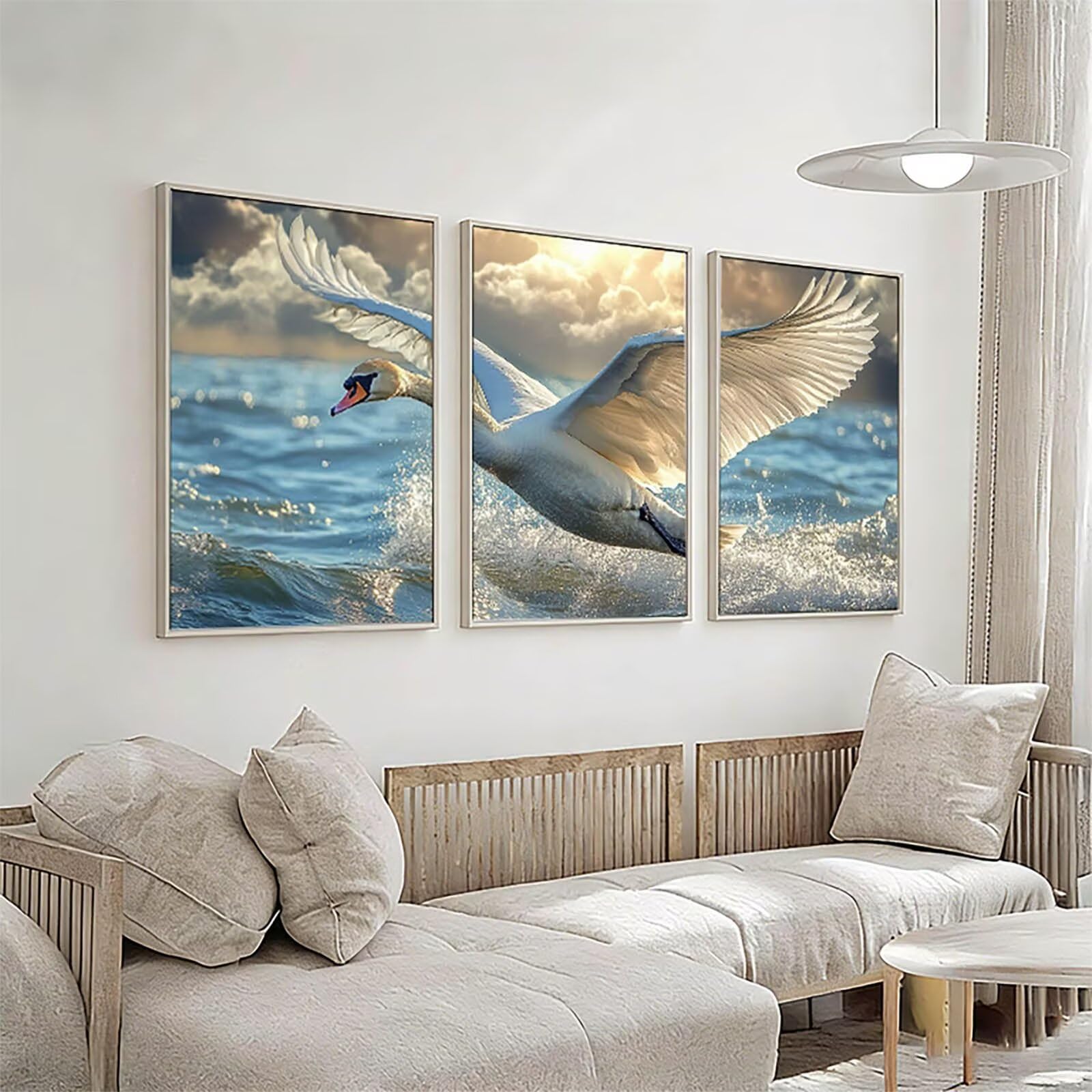 3 Pezzi Diamond Painting per Adulti Cigno 5D Diamond Painting Crystal Art Ricamo Quadrato Ala per Principianti Adulti, Arredamento per la Casa Decorazioni da Parete 50x75cm a-6497