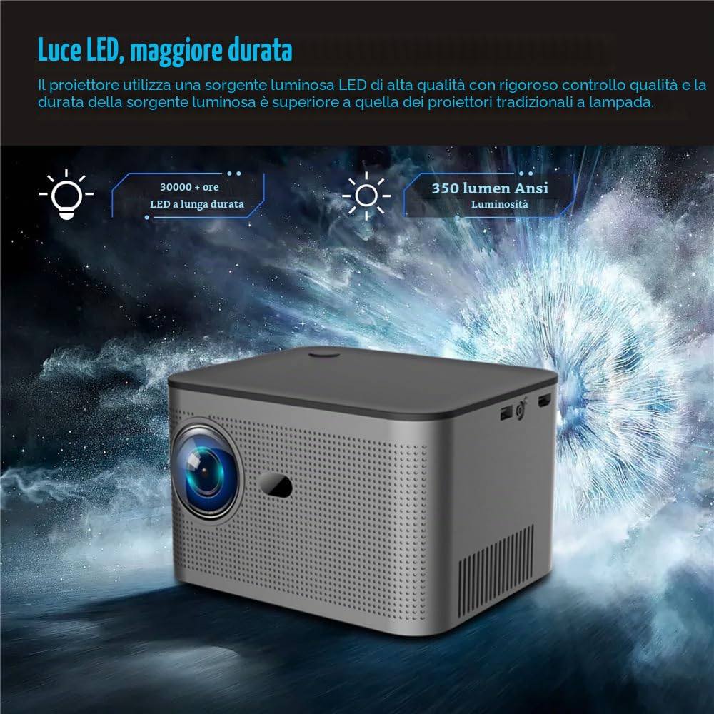 Proiettore 4K, LiveTV.Direct migliorato JmGO X3 UHD 4K Nativo Proiettore Home Cinema Android 3D Smart TV Proiettore Incassato Hi-Fi Stereo Altoparlante