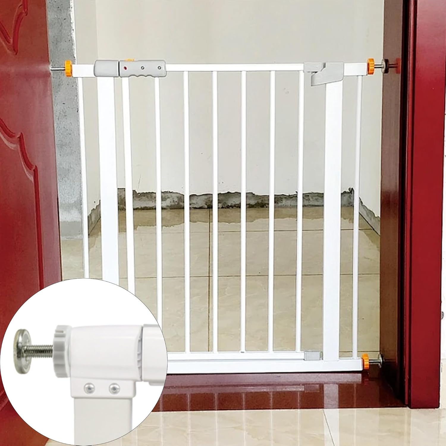 4Pcs M10 (10mm) Baby Gate Threaded Spindle Rod Replacement Parts Kit for Pressure Mounted Pet Safety Gates Stair Gates Hardware Accessories White（80mm in Length）