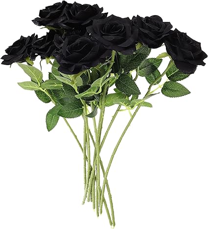 Amazon Nuolux 黒バラ 造花 ローズ ハロウィン飾り 薔薇 花束 ブラック 吸血鬼 コスプレ小物 怖い 雰囲気作り インテリア 10本入り 造花 オンライン通販