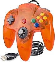 Vista 1 de KIWITATA Classic N64 USB Controller, N64 Wired Remote Emulator Game Controller for Windows XP 7 8 11& MAC & Retropie Orange