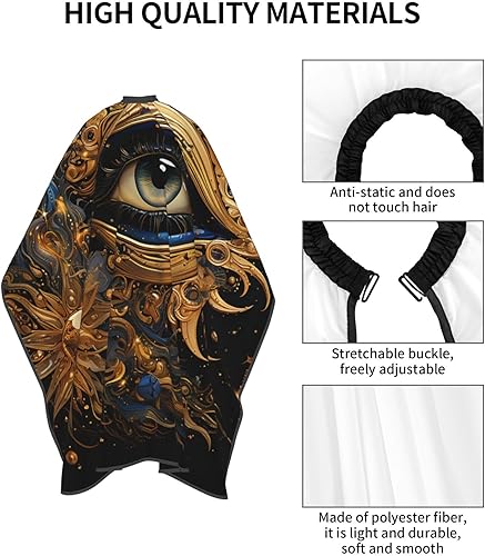 Miniatura 4 de Mystical Eyes magic Sacred geometry golden Barber Cape for Men Professional Hairdressing Cutting Salon Cape Hair Styling Cape