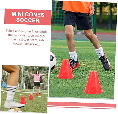 Miniatura 9 de Toyvian 20Pcs Agility Marker Cones for Roller Skating and Soccer Training Plastic Small Cones for Outdoor Indoor Sports Drills and Obstacle Courses
