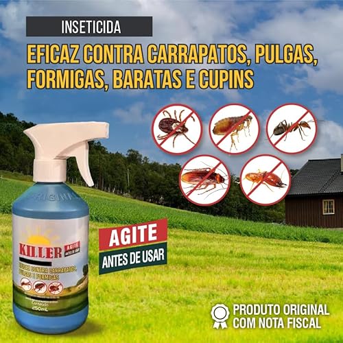 Kit 03 Spray de Pulgas e Carrapatos Para Pulgas, Carrapatos e Sarna - Aplicação para cães, gatos e A