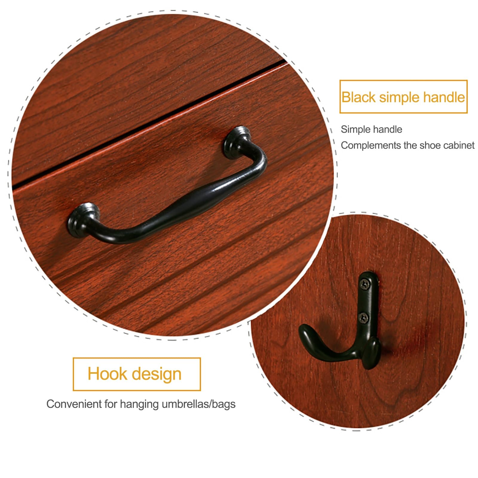 Mueble Zapatero Madera con Ganchos & Puertas Recibidores De Entrada Zapatero Estrecho Ahorra Espacio Diseño Minimalista para Almacenamiento De Zapatos (90 cm)
