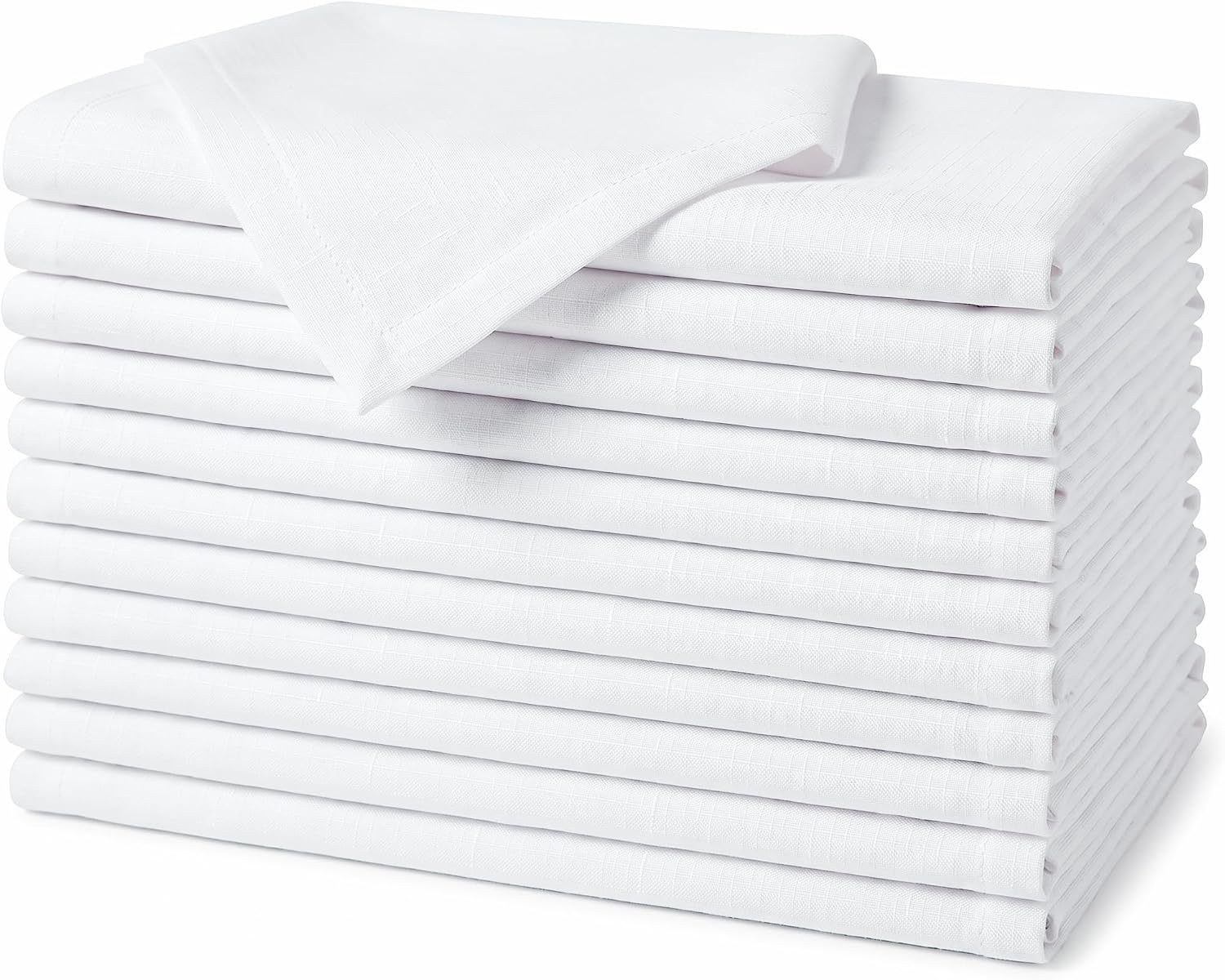 EHouseHome Damask Jacquard Cloth Napkins Waterproof Spillproof Polyester Fabric Napkins Beige, Set of 12, 17 x 17 Inch
