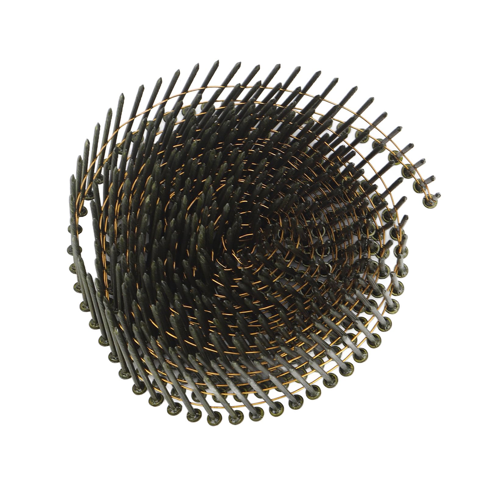 Clavos en Espiral de Alambre de Acero para Revestimiento, 2,1 X 38 Mm, 40 Rollos, 16000 Unidades, Vástago de Anillo de Cabeza Redonda de 15 Grados para Revestimiento de Techos, Paletas,