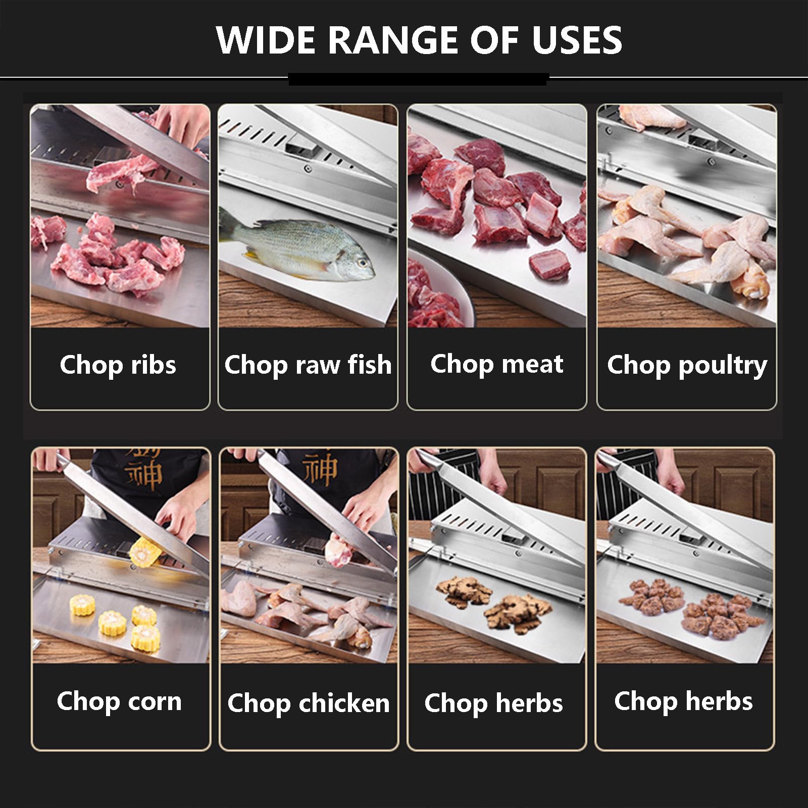 Affettatrice Multifunzione per Carne con 5 Piccoli vassoi, tritacarne Manuale per Costine con Impugnatura ergonomica in Acciaio Inossidabile e Grande banco da Lavoro per Carne secca, p,