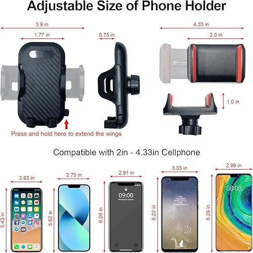 Miniatura 9 de 5 piezas para Jeep Wrangler JL JLU 2018-2022 2023, accesorios para Jeep Gladiator JT, accesorios para tablero de teléfono para Jeep Interior para