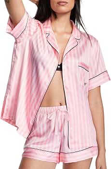 Vvfelixl Women's Satin Pajama Set - Colorful Shark Family Print, Short Sleeve, S-XXL - View #3