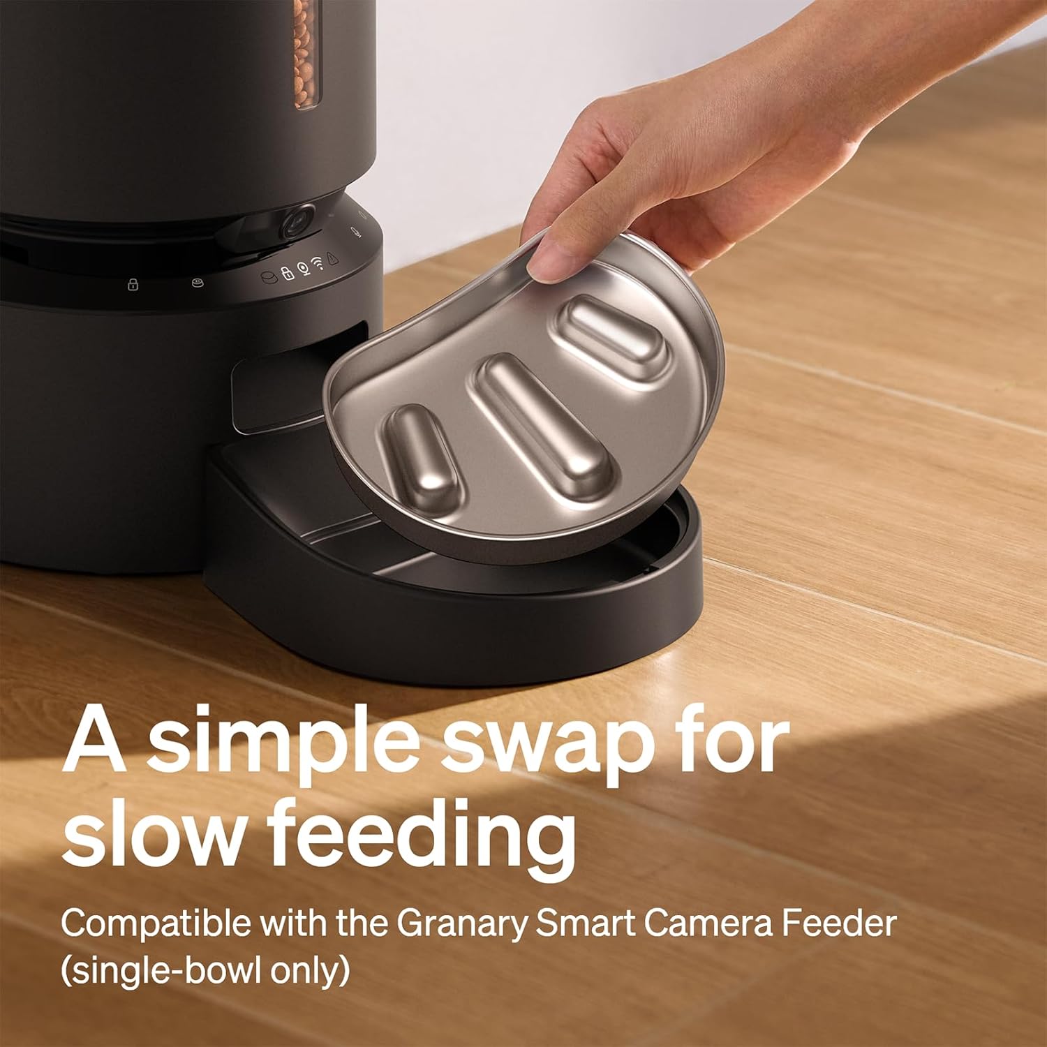 PETLIBRO Slow Feeder Bowl for Small Dogs & Cats, 1.125 Cup— Anti-Gulp Stainless Steel Dog & Cat Bowl, Helps Reduce Risk of Bloat, Dishwasher Safe — Compatible with PETLIBRO Camera Automatic Feeder - Image 2