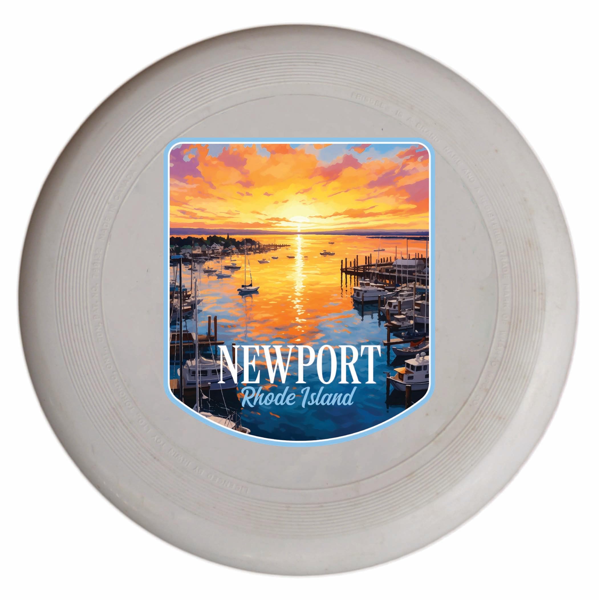 Newport Rhode Island Sunset Over The Bay Design Souvenir Frisbee Flying Disc 2-Pack