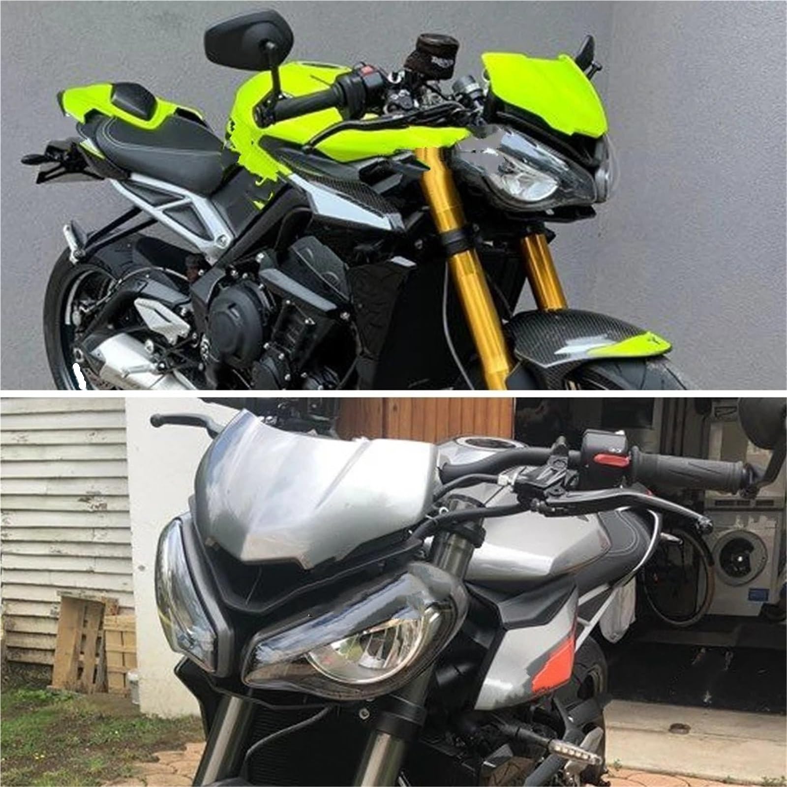 Deflektor motocykla Pasuje do Street Triple 765RS 765 RS moto2 2023, osłona przedniej szyby motocykla, spojler, deflektor(Bright Red Set)