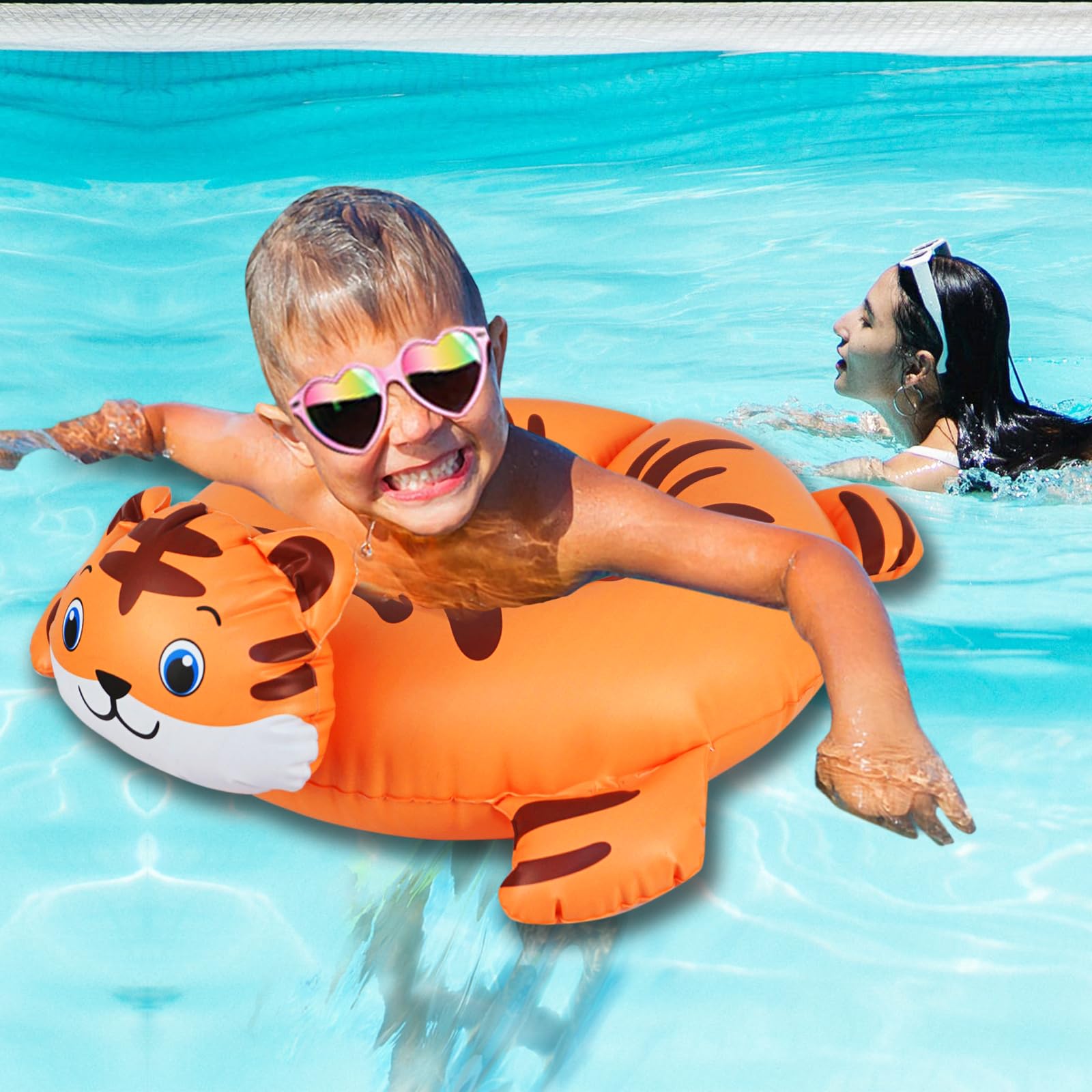 HOHQB Split Pool Floats Kids Tiger Toddler Pool Floats:Pool Toys for Kids Ages 3-8