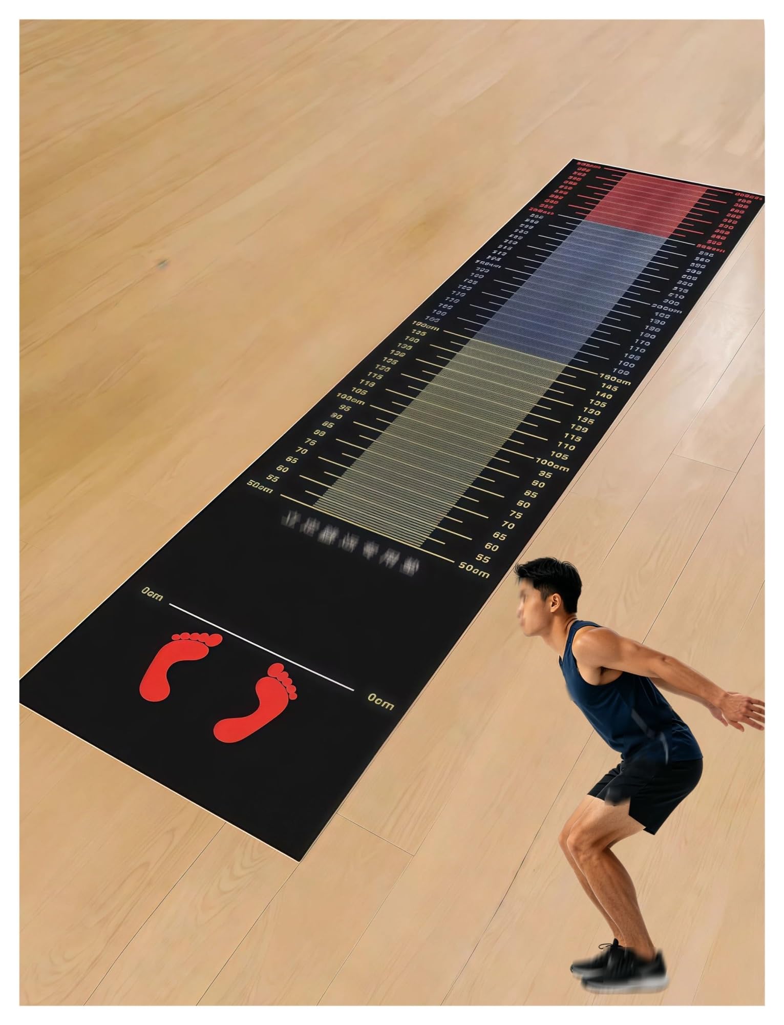 Exercise Mat for Stretching, Yoga, Jump Rope, Push-Ups, Standing Long Jump Test, Double-Sided Non-Slip Training Pad