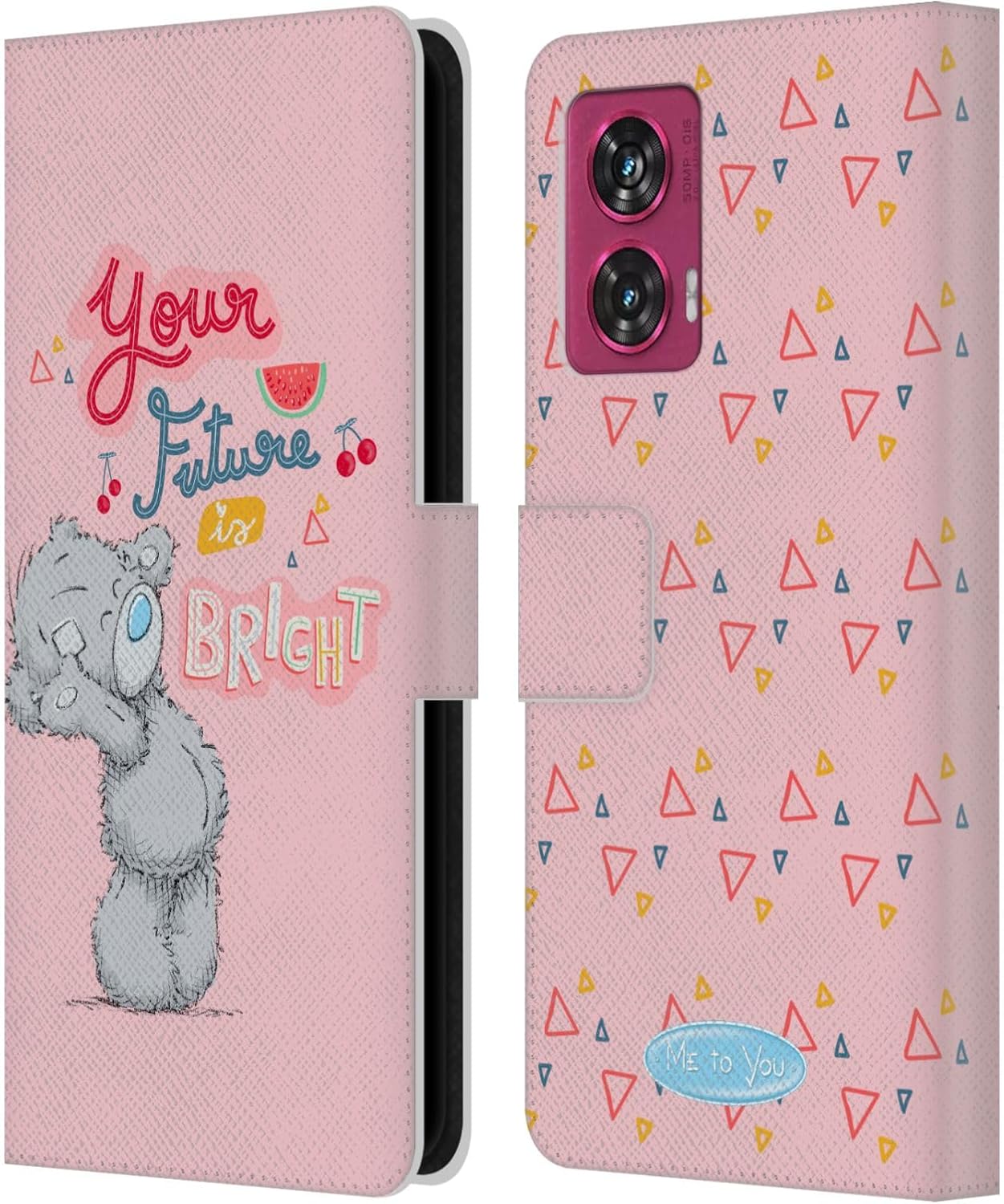 Head Case Designs Officially Licensed Me to You Your Future is Bright Retro Fun Leather Book Wallet Case Cover Compatible with Motorola Edge 50 Fusion