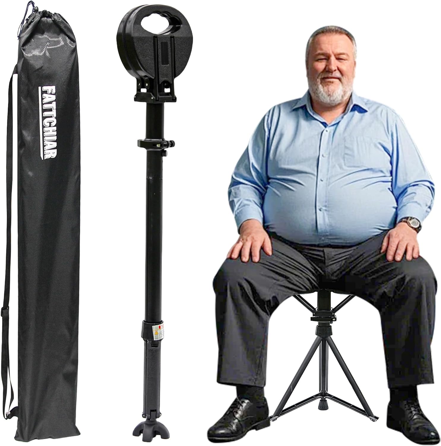 Walking Cane with Seat, Cane Chair with Cushion Folding Lightweight Portable Seat for Adults Seniors Camping Hiking Travelling