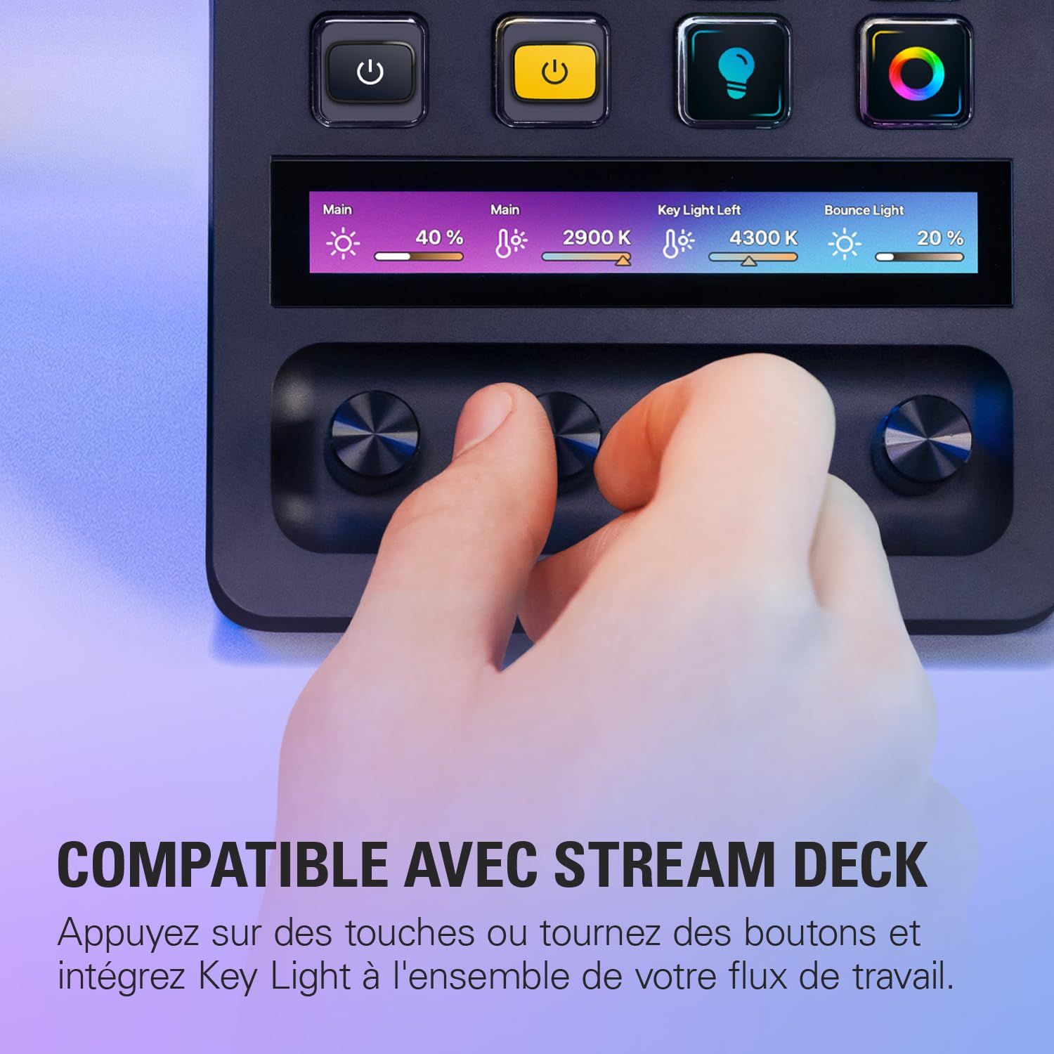 Elgato Key Light - Éclairage de studio pro 2 800 lumens avec pince pour bureau, pour streaming, enregistrement et visioconférence, avec température et luminosité réglables sur Mac, PC, iOS et Android