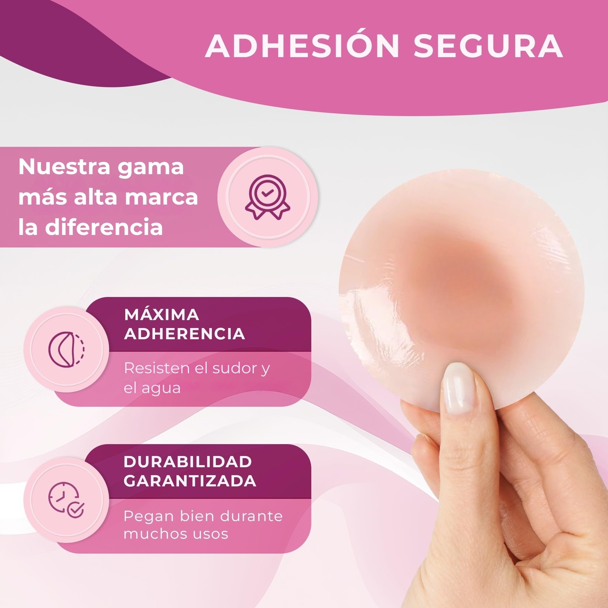 Pezoneras Adhesivas Invisibles Premium 8cmØ Cubre Pezones Reutilizables de Silicona Ultra Fina Hipoalergénicas Resistentes al Sudor y Agua