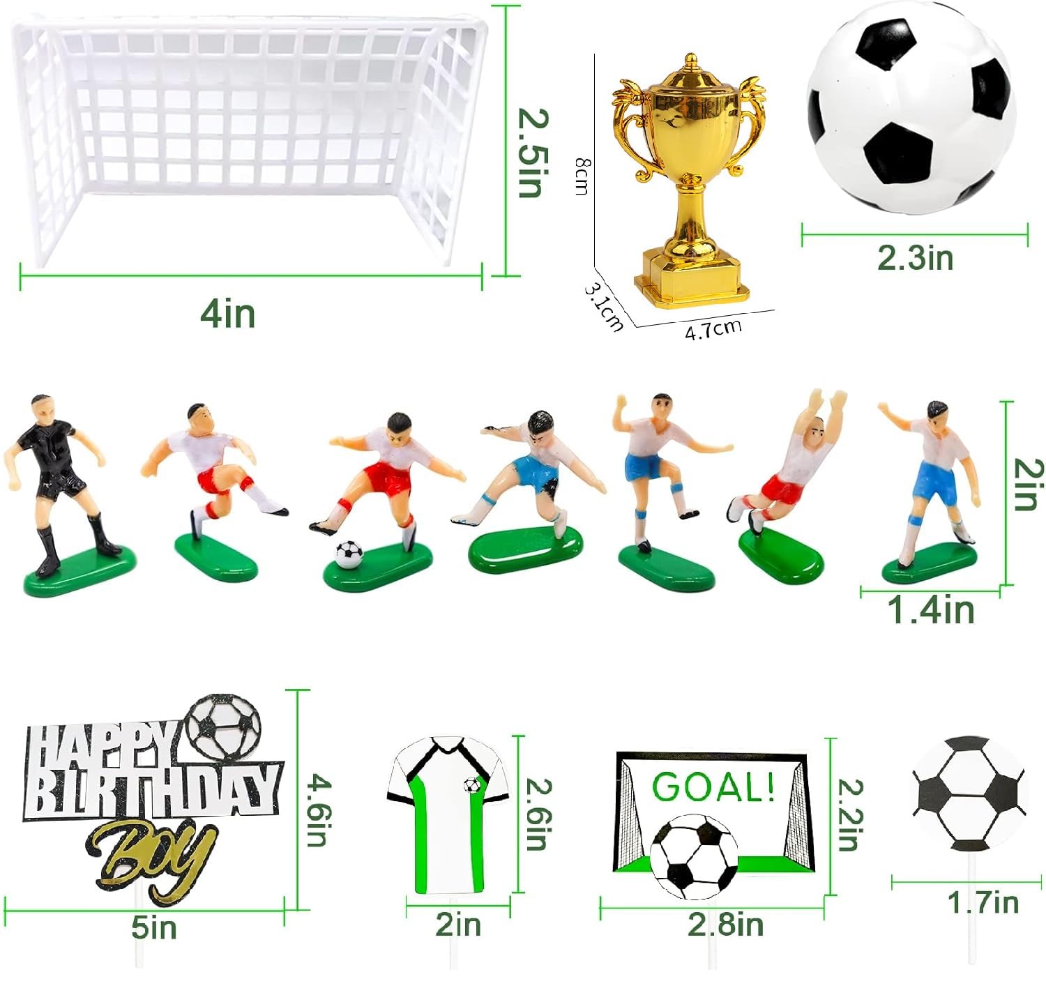 30 Stück Fußball-Kuchendekorationen – Geburtstagskuchenaufsatz Für Kinder & Fußball-Party, Cupcake-Topper & Partyzubehör