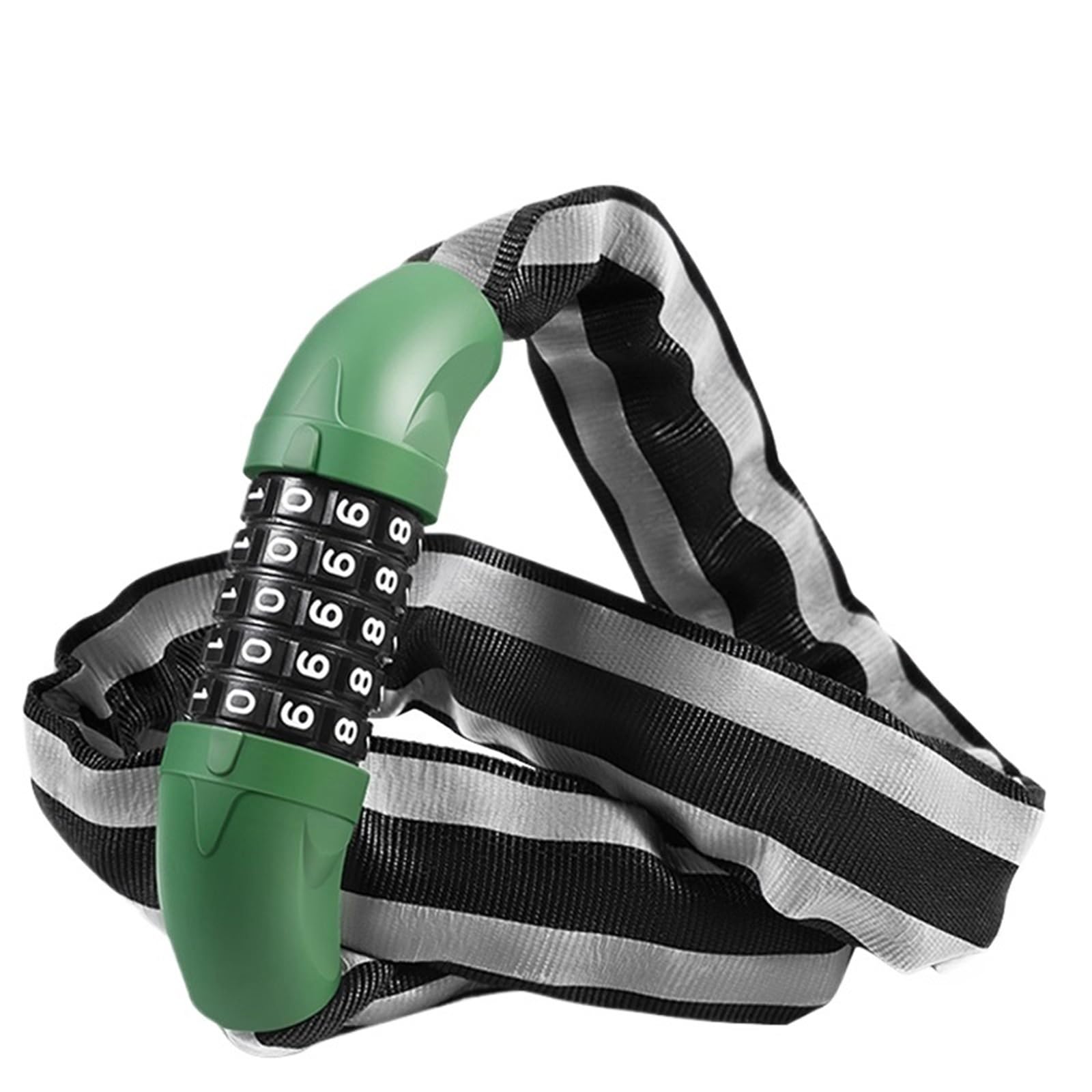 Hdrtcbu Green - Reflective Chain Lock Motorcycle Combination Lock Chain Anti-Theft Portable Mountain Motorbike Lock(Green - Reflective)