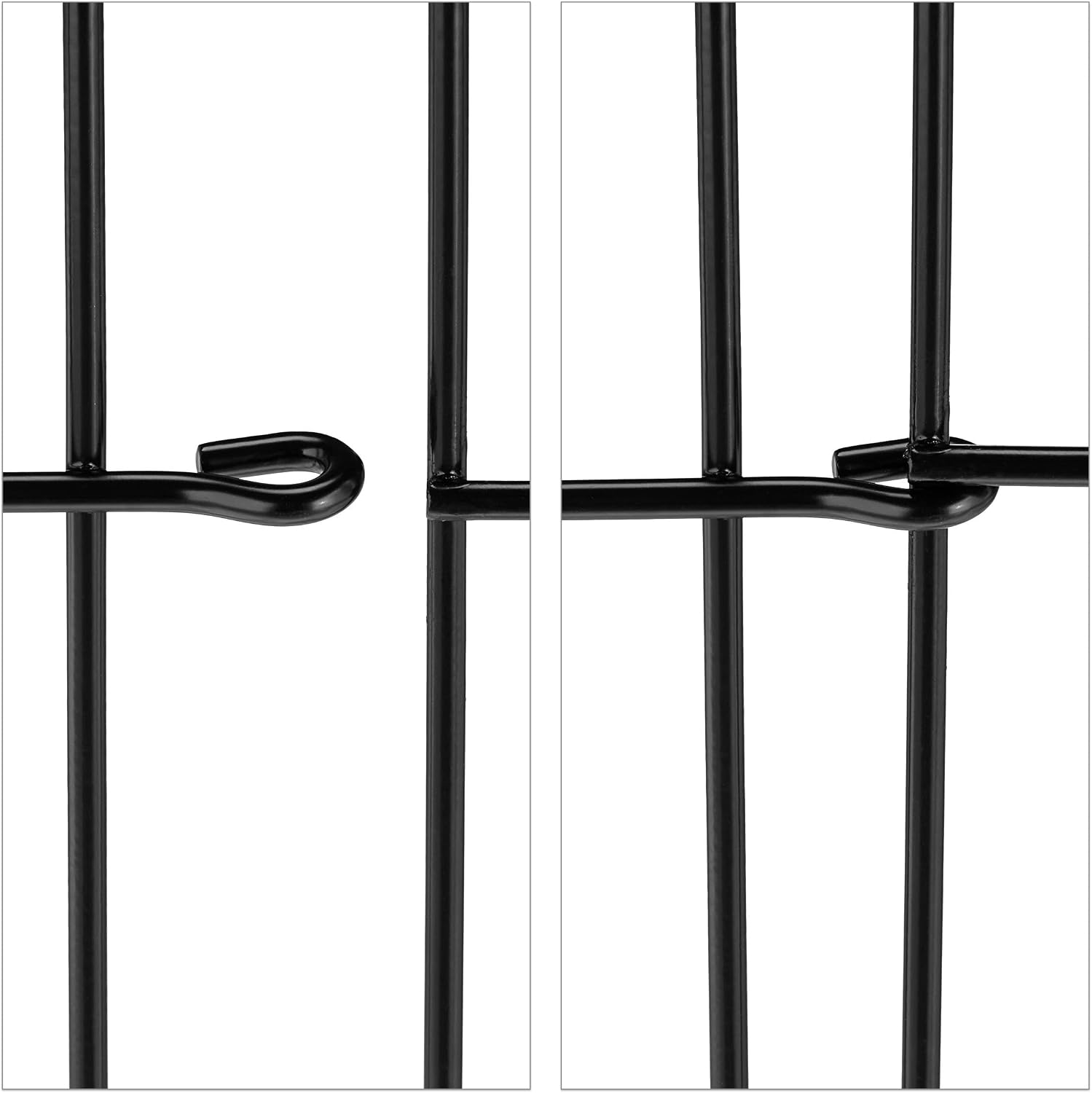Relaxdays Metal Lawn Edging, H x W: 29.5 x 172 cm, Garden Flowerbed Border, Push-in, Set of 4 Components, Arches, Black