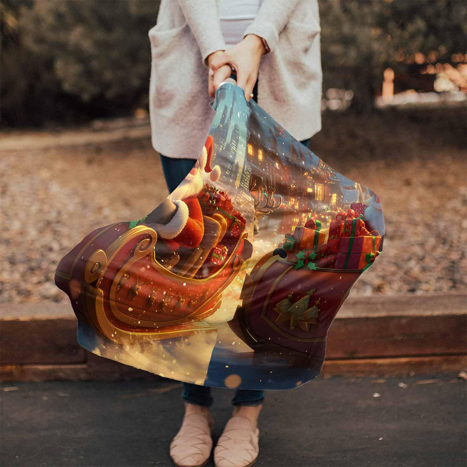 Nursing Cover for Breastfeeding Scarf, Christmas Boxes Deer House Snowy Night Baby Car Covers Super Soft Multi Use for Canopy Shopping Cart Cover Blanket Stroller Cover