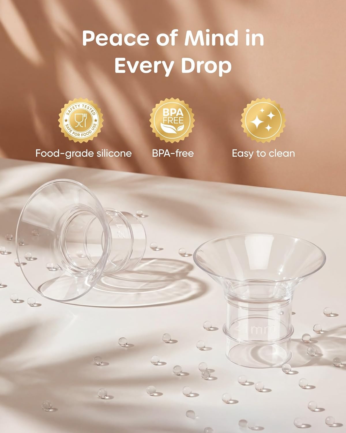 Nuliie 10PCS Flange Sizing Kit 13/15/17/19/21mm for 24mm Flange/Shield of Most Pumps, Silicone Flange Inserts Replacement Kit, Pumping Essential Kit for Moms thumbnail