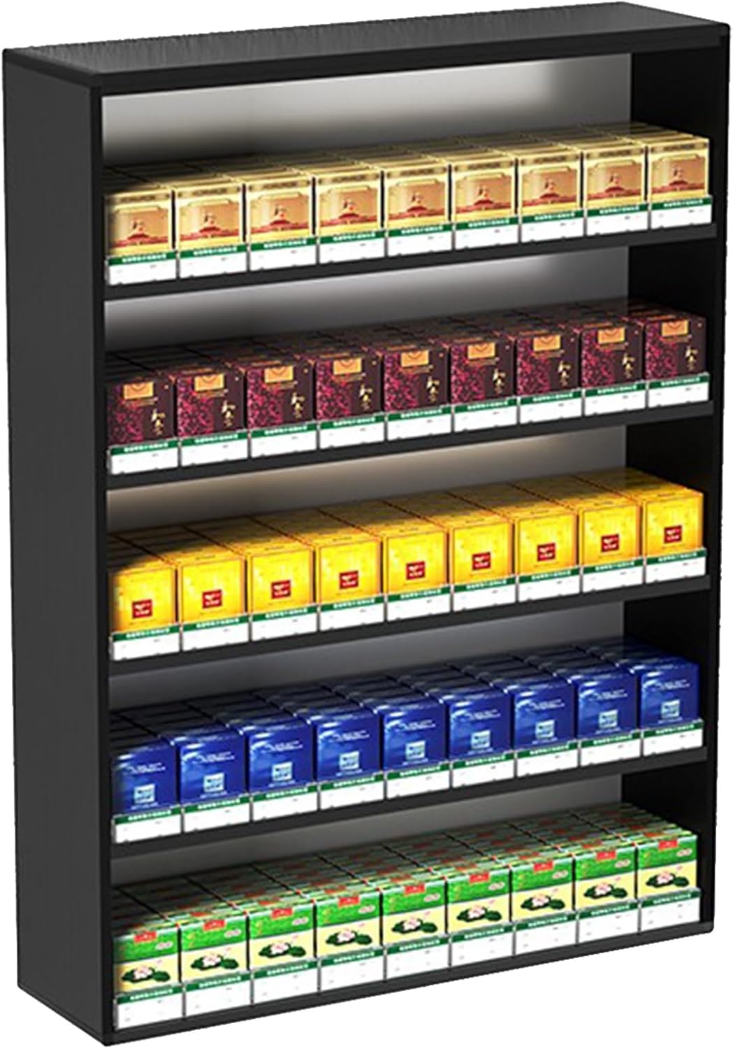 Cigarettes Display Rack, Store Display Shelves, Automatic Cigarette Dispaly Holder Showcase, Supermarket Convenience Retail Store Sale Counter Rack, Cigarette Cabinet ( Color : Black , Size : 36.42x5.