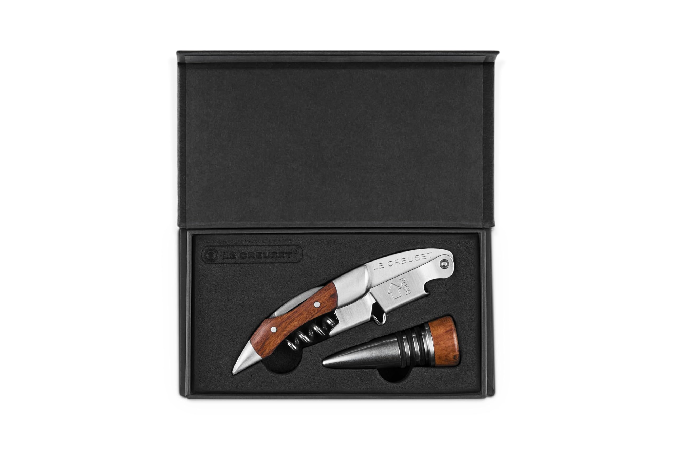 Le Creuset Coffret Sommelier Double Levier en Bois et Bouchon, GS-190, Bois, 59814012209561