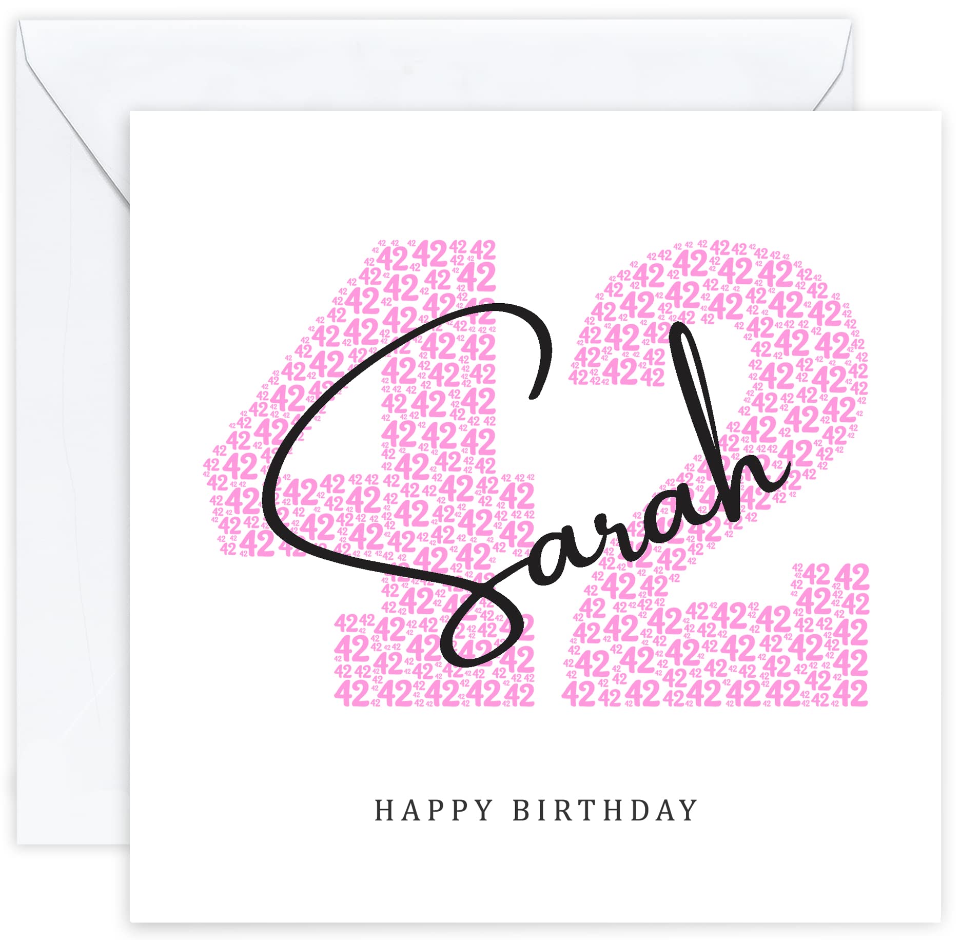 Personalised 42nd Birthday Card - Forty Second Birthday Card for Forty Two 42 Year Old Women Daughter Granddaughter Mum Niece Aunt Sister Her Woman Her (Age 42)
