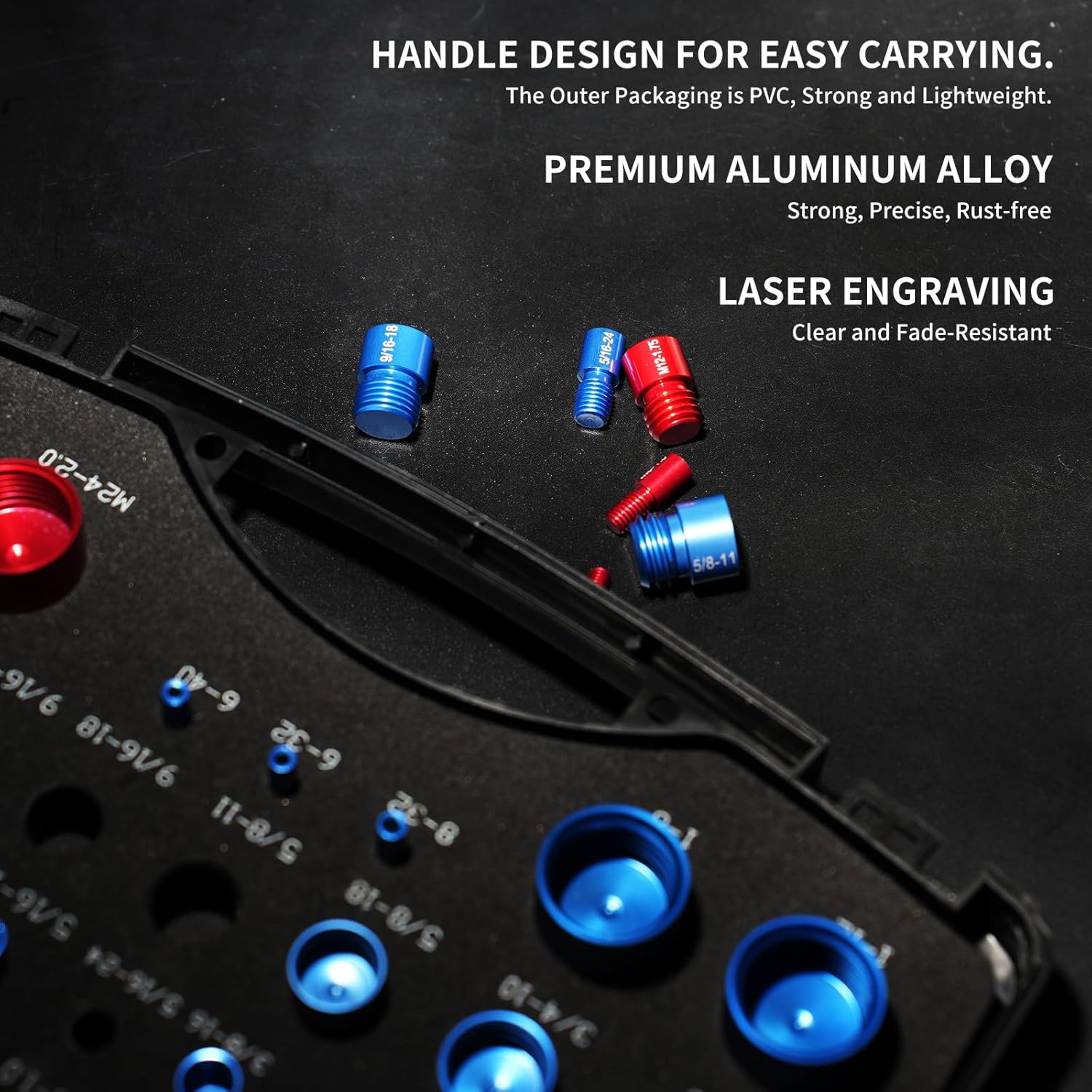 Thread Checker, 44 Nut and Bolt Thread Checker Individually Housed in Case, Bolt Size and Thread Gauge 23 Inch & 21 Metric, Suitable for Size Check in Tricky and Narrow Areas