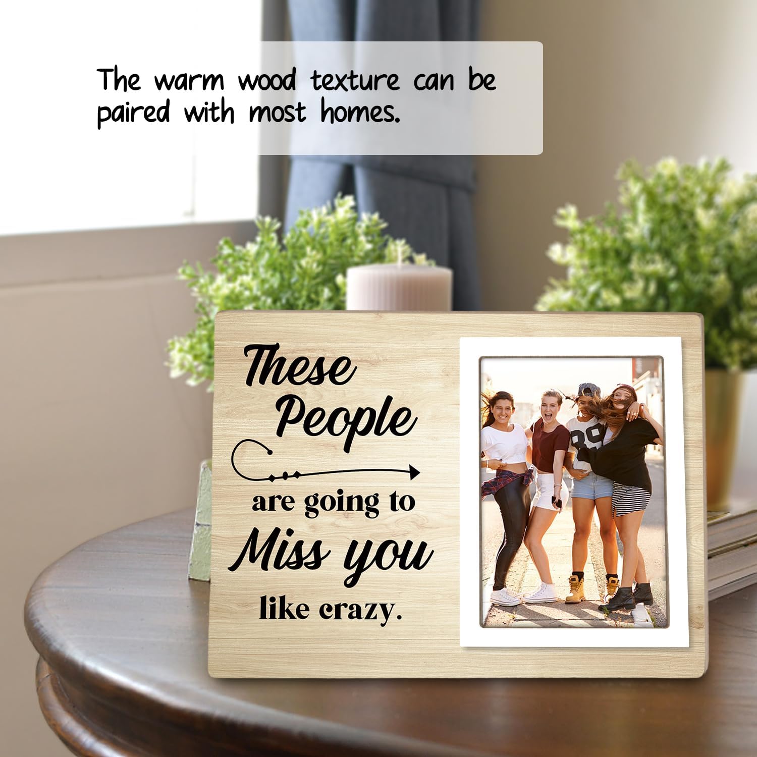 Wooden Picture Frame Gift, These People Are Going To Miss You Coworker Leaving Photo Frame, Retirement, New Job Leaving Gifts, Going Away Gifts For Colleagues Coworkers, 4x6 Inch Photo 12P067 - Image 3