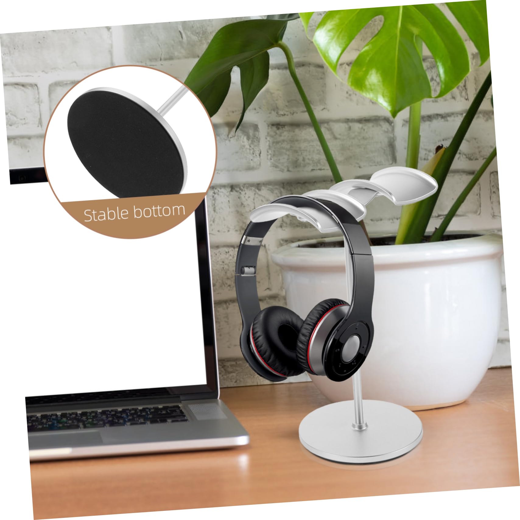 SHINEOFI 2 Piezas Soporte para Auriculares de Aluminio de Soporte de Escritorio para Auriculares con Diseño y Estable para Oficina y Hogar