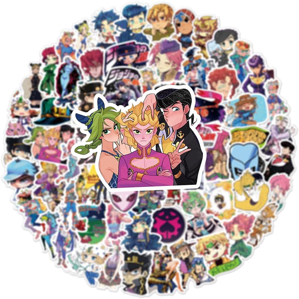 100PCS JoJo's Bizarre Decal Adventure Stickers for Teens Adults Cartoon Movie Aesthetic Vinyl Sticker for Water Bottle Laptop Phone Scrapbooking Journaling for Party Supply Favor Decor (JO) image 3