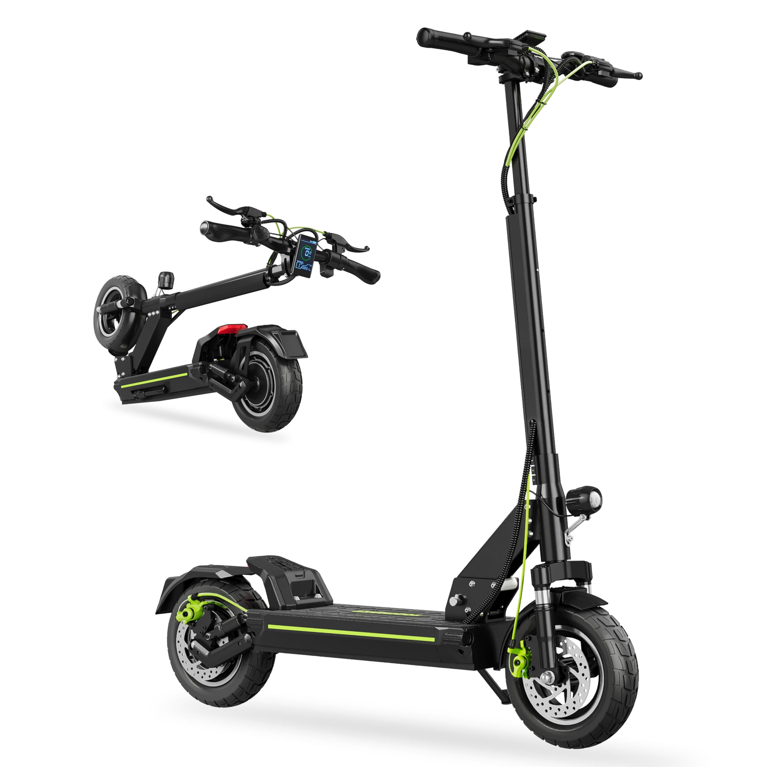 Monopattino Elettrico Adulto Fuoristrada 10" Autonomia 55-90KM APP Frecce | Motore 500W, batteria 13AH/18.2AH, carico 150 kg, doppio ammortizzatore, freni a disco anteriori posteriori