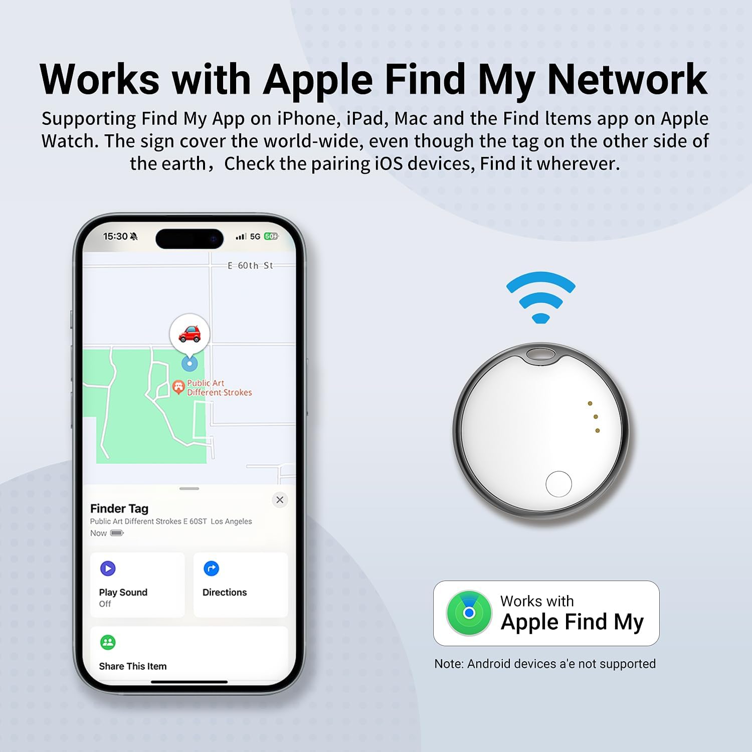 Invisible Guard Finder Tag-4 Pack, Bluetooth Tracker Works with Apple Find My(iOS Only)-Waterproof, Replaceable Battery (4WH)