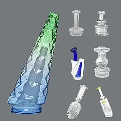 Base de vidro para narguilé – Vaso de água de substituição para cachimbo de água padrão (azul-verde)