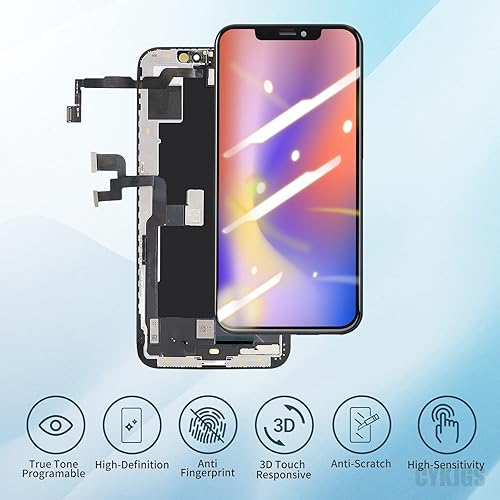 Miniatura 5 de para iPhone Xs Reemplazo de pantalla de 5.8 pulgadas con altavoz de oído y sensor de proximidad, pantalla LCD táctil 3D digitalizador montaje