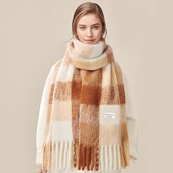 Clothirily Womens Mohair Winter Scarf, Warm Cashmere Feel Scarfs for Women