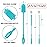 Kitchiny 12.5 Silicone Bottle Brush & Straw Cleaner Brush Set | Water Bottle Cleaner for Hydro Flasks, Tumblers, Glassware, Vases and Narrow Neck Containers
