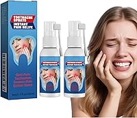 Natural Toothache Relief Spray for Adults - Mint Chamomile Formula, Instant Gum Pain & Swelling Relief, 2-Pack