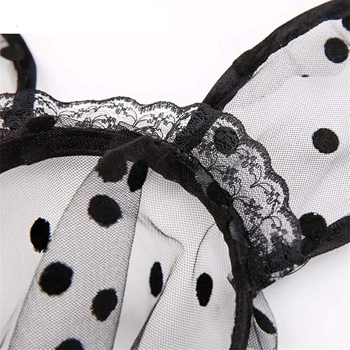 Miniatura 4 de Diadema de encaje negro con velo orejas de conejo negro diadema aro para el pelo para Halloween Cosplay